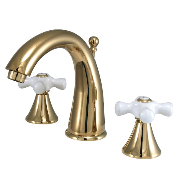 8" Widespread Bathroom Faucet, Polished Brass